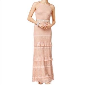 Speechless Pink Lace With Beaded Belt Dress Gown Size 3